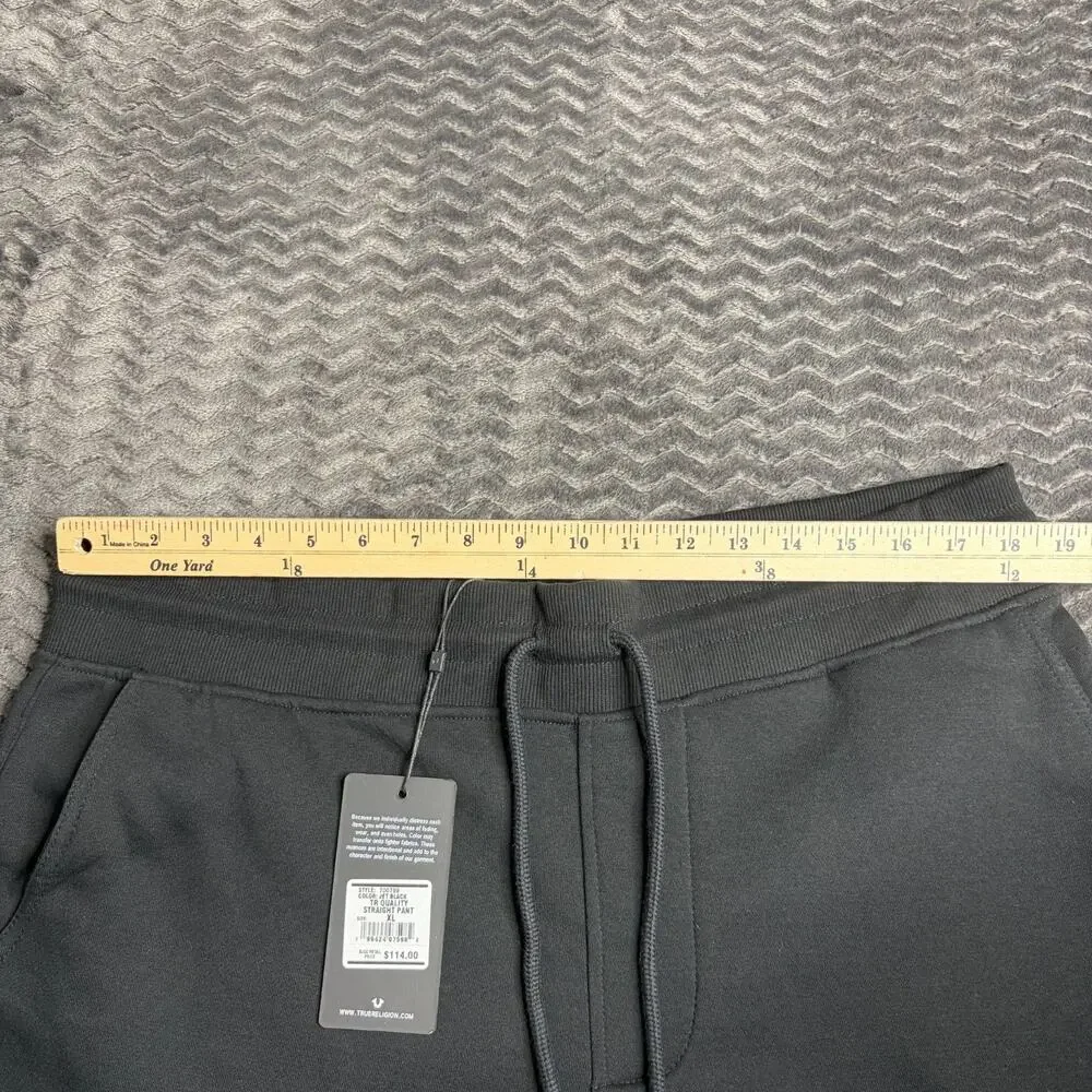 True Religion size XL Quality Straight Fleece Pant Jet Black NWT